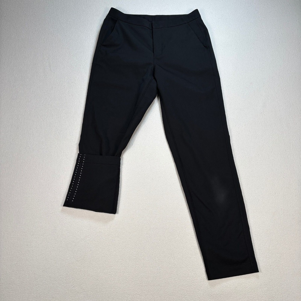 Lululemon Pants Women's 4 Black Slash Pocket Flip Reflective Leg Logo Trouser‎